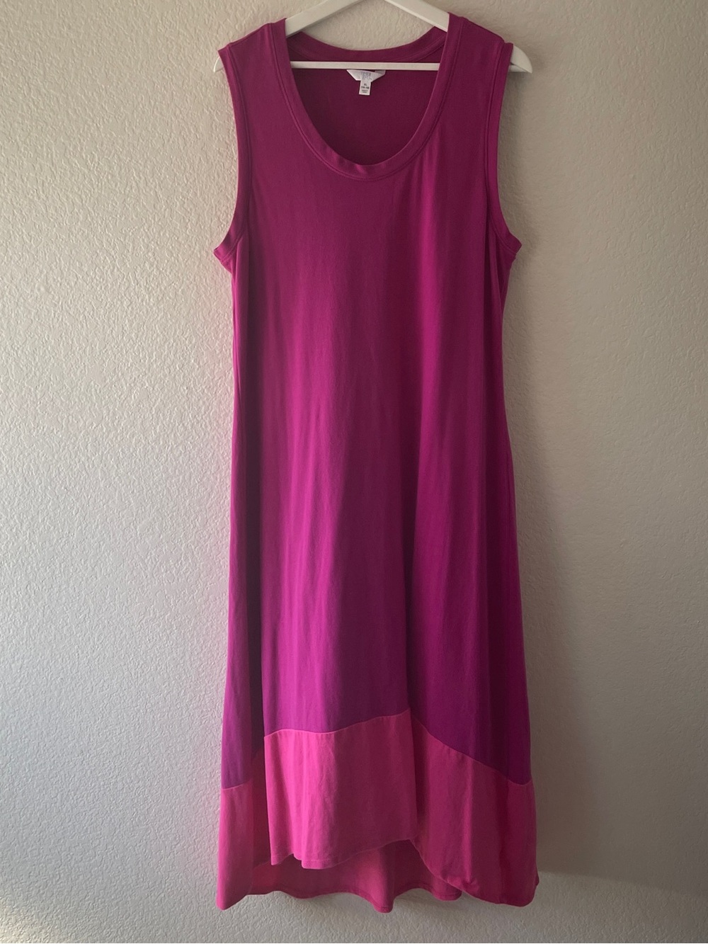 Time and Tru Sleeveless Fuchsia High-Low Maxi Dress with Hem Panel